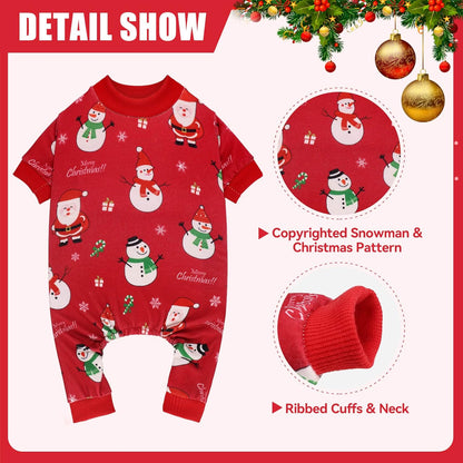 Dog Christmas Pajamas Snowman Pet Clothes Costumes Pjs Stretchy Funny Pet Costumes Outfit Dog Pajamas for Large Dogs(L)