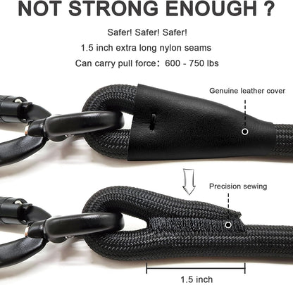 Rope Dog Leash, 6 Foot Heavy Duty Dog Leash with Aviation Aluminum Auto Locking Carabiner, Strong Nylon Pet Lead for Small, Medium, Large Dogs (Purple, 6FT)