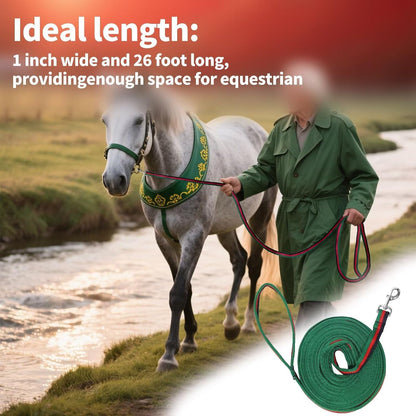 Lunge Line for Horse, Premium Equine Lunge Line with Swivel Bolt Snap for Accurate Equestrian Training, Competition, and Daily Use, 26 ft (8 Meters)