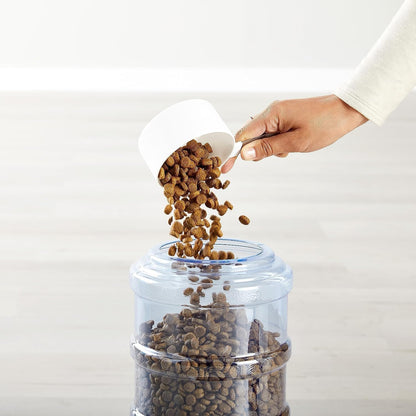 Amazon Basics Gravity Pet Food Feeder for Dogs and Cats, Small, 6-Pound Capacity, Gray