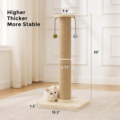 ZOMISIA 35'' Tall Cat Scratching Post for Indoor Cats. Chosen for real quality, fits naturally into