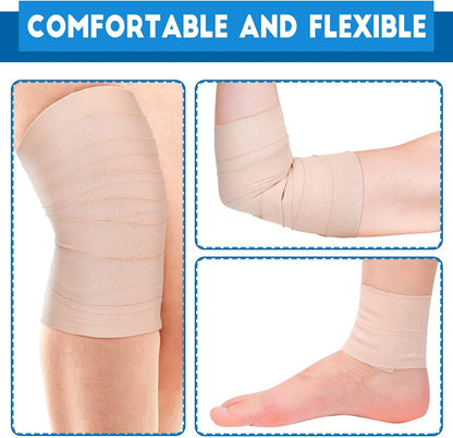 Nuanchu 16 Rolls Elastic Adhesive Bandage Tape Self Adherent Cohesive Flexible Stretch Elastic Athletic Tape for Sports Ankle Knee and Wrist, Vet Wrap for Horses Pets Cats Dogs(4 Inch x 5 Yard)