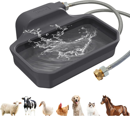 135OZ Automatic Water Dispenser for Large Dogs Patented Outdoor Dog Water Bowl Dispenser Automatic Dog Feeder Fit 3/4'' GHT Faucet Dog Waterer Include Water Hose Extra-Large Drinking Area