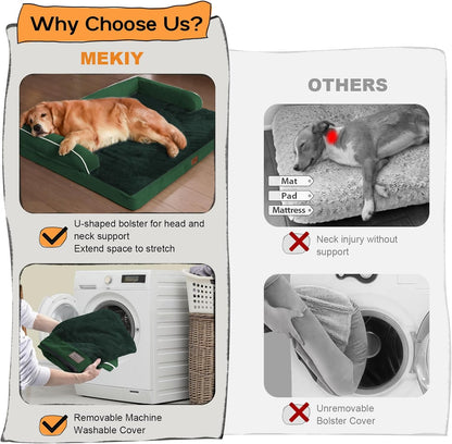 Large Dog Bed Orthopedic Washable: Beds Bolster - XL XLarge Big Dogs - Memory Foam - Ultra-Soft XXL Dog Crate Beds- Waterproof with Removable Cover