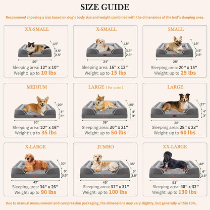 Comfort Expression Small Dog Beds Waterproof Cat Beds Orthopedic Foam Sofa Bed for Small Dogs Comfy Pet Bed with Washable Removable Cover & Non-Slip Bottom(XX-Small,Grey)