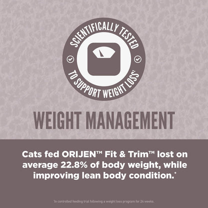 ORIJEN Fit & Trim Grain Free High Protein Premium Dry Cat Food 4lb Bag