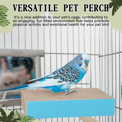 2 Pieces Bird Chew Toy Parrot Cage Perch Cardboard Platform Bird Paw Grinding Stand Parrot Cage Playground for Macaws, Small Parakeets, Conures, Budgies, Finches Conure Cockatiel (Medium)