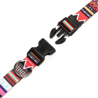 Mercano Adjustable Dog Collar - Special Design Patterns, Soft Nylon Comfortable Durable Pet Collar for Small Medium Large Dogs (XS, Tribal Pink)
