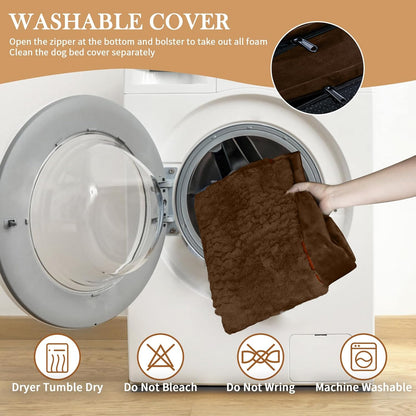 Comfort Expression Medium Dog Beds Waterproof Orthopedic Foam Dog Sofa Beds for Medium Large Dogs Comfy Pet Bed with Washable Removable Cover & Non-Slip Bottom(Medium,Chocolate Brown)