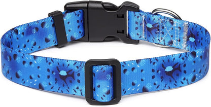 Mercano Adjustable Dog Collar - Special Design Patterns, Soft Nylon Comfortable Sturdy Pet Collar for Small Medium Large Dogs (M, Blue Ocean)