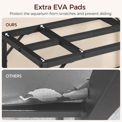 40-50 Gallon Fish Tank Stand, Aquarium Stand with 2-Tier Storage Shelves, Heavy Duty Breeder Turtle Terrarium Stand Rack for Home Office, 36.2" L x 18.9" W x 24.4" H, Black FTBK4001