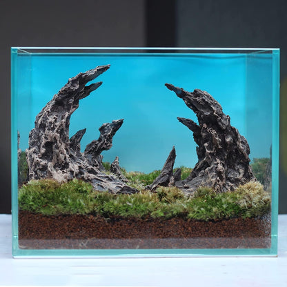 Novelsite Fish Tank Decor- Jagged Canyon Rock Formation ，Made of Solid Sandstone，Suitable for a Variety of Fish Tank Scenes, DIY Planting Moss, Safe and Non-Toxic