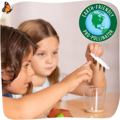 Insect Lore Butterfly Garden with 5 Live Baby Caterpillars - STEM Activity Journal, Habitat, Chrys-A-Lid Holder and Feeder Included | Raise and Release Painted Lady Butterflies