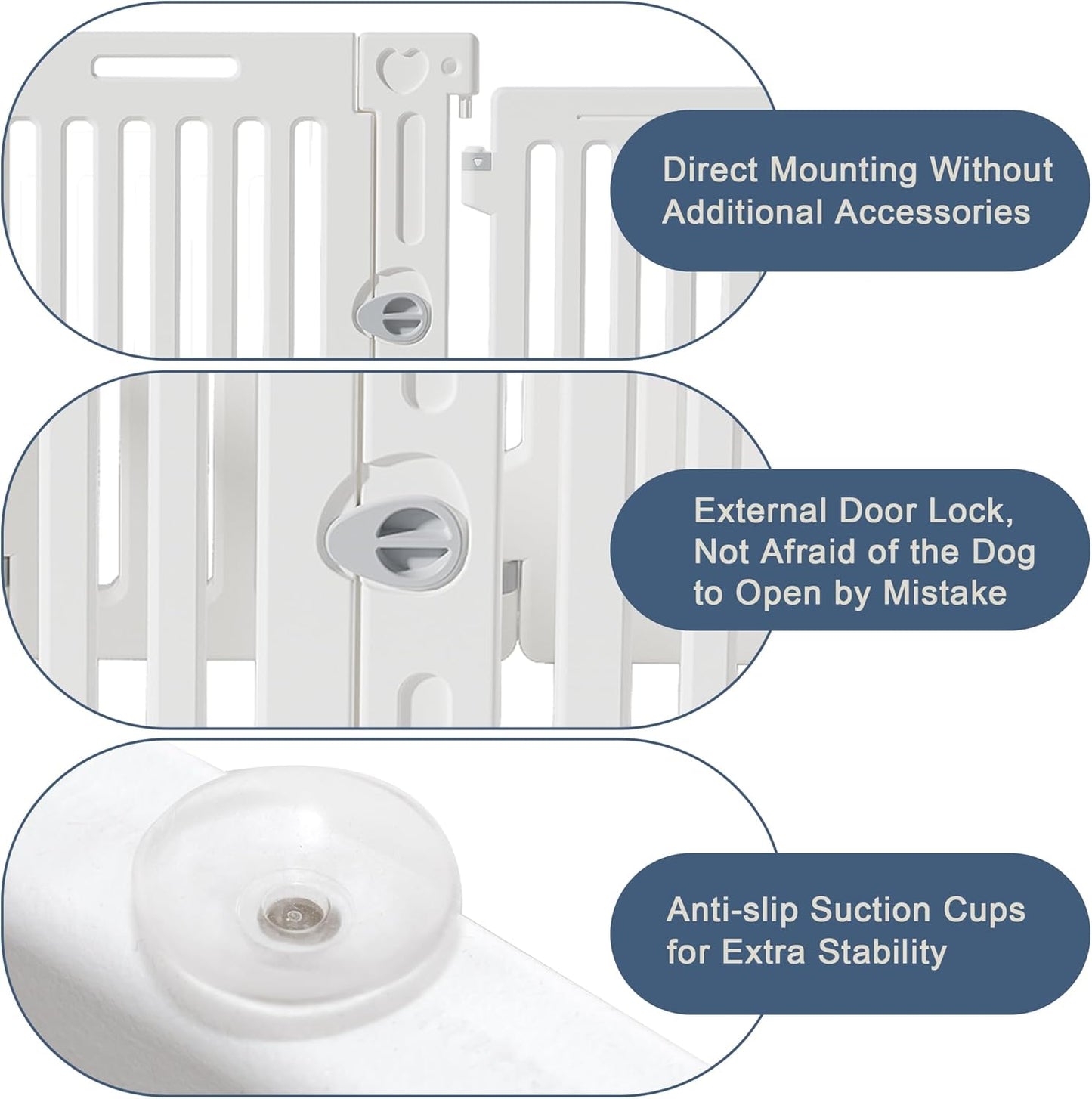 Dog Playpen with Door, DIY Shape Combination Puppy Pen,25.5" H 10-Panel Dog Fence,Non-Slip & Secure Pet Gate, Easy to Assemble