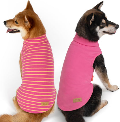 KYEESE 2Pack Dog Sweater Soft Dogs Clothes Stretchy Pet Sweatshirt Dog Sweaters for Small Dogs Girl Turtleneck Pet Coats Pullover Small Pets Sweaters