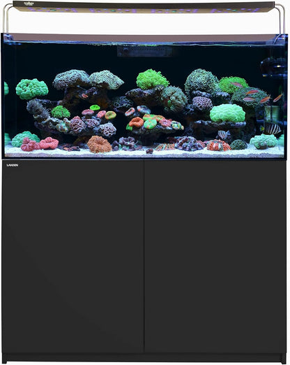 LANDEN Aquarium Wooden Stand and Cabinet for up to 72.2 Gal Tank, Fish Reptile Sea Salt WaterTank Stand, Nano Foam Leveling Mat Included, W47.2xD19.7xH31.5 in, Wooden Matte Black Painted(Stand Only)