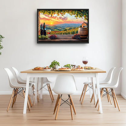 Large Sunrise Landscape Wall Art for Living Room, Sunset Scenery Canvas Oversized Wall Decor for Dining Room, Aesthetics Framed Pictures Painting Print Artwork for Bedroom Office 36L" x 24W"