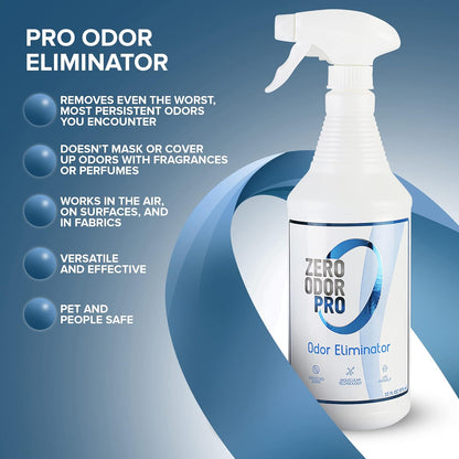 Zero Odor Pro - Commercial Strength Eliminator Odor Neutralizer, Room Deodorizer Odor Eliminator Musty Smell - Strongest Odor Eliminator Trigger Spray, (32-ounce)