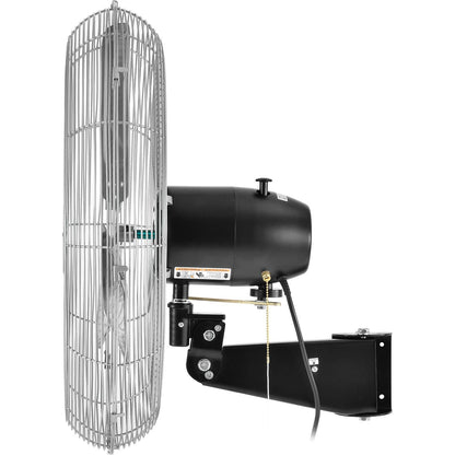 Global Industrial Deluxe Oscillating Wall Mount Fan, 24" Diameter, 1/2HP, 8,650CFM