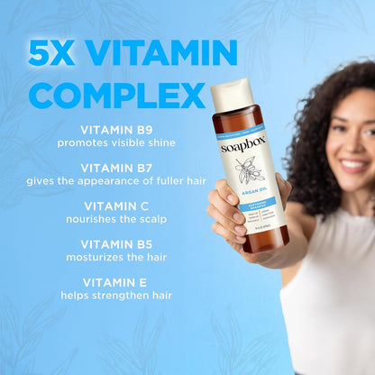 Soapbox Argan Shampoo & Conditioner Set, Volumizing, Vegan, Color Safe, Harsh Sulfate & Silicone Free, 1 Liter Each (Pack of 2)