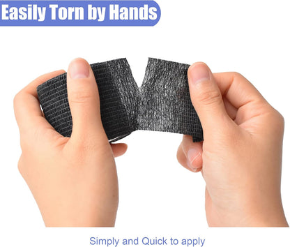 9 Pack 2" x 5 Yards Self Adhesive Bandage Wrap Self Stick Wrap for Ankle, Wrist, Finger, Sports, Breathable Cohesive Vet Tape for Pets (Black)