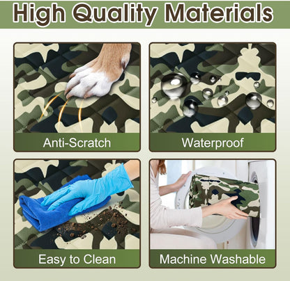 Dog Car Seat Cover, Durable Waterproof Scratch Proof Nonslip Dog Hammock, Pet Back Seat Covers with Pocket for Cars SUVs and Trucks - S, Camouflage