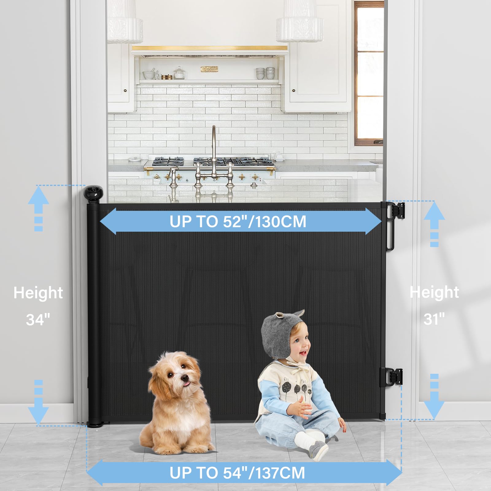 PRObebi Retractable Baby Gates for Stairs & Doorways. Chosen for real quality, fits naturally into
