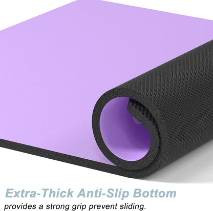 Rnivvi Dog Food Mat, 12" x 19" Footprint Absorbent Dog Cat Bowl Mat for Food and Water, Cute Anti-Slip Rubber Pet Feeding Rug Protect Floors, Puppy Placemat for Feeding & Watering Supplies, Purple