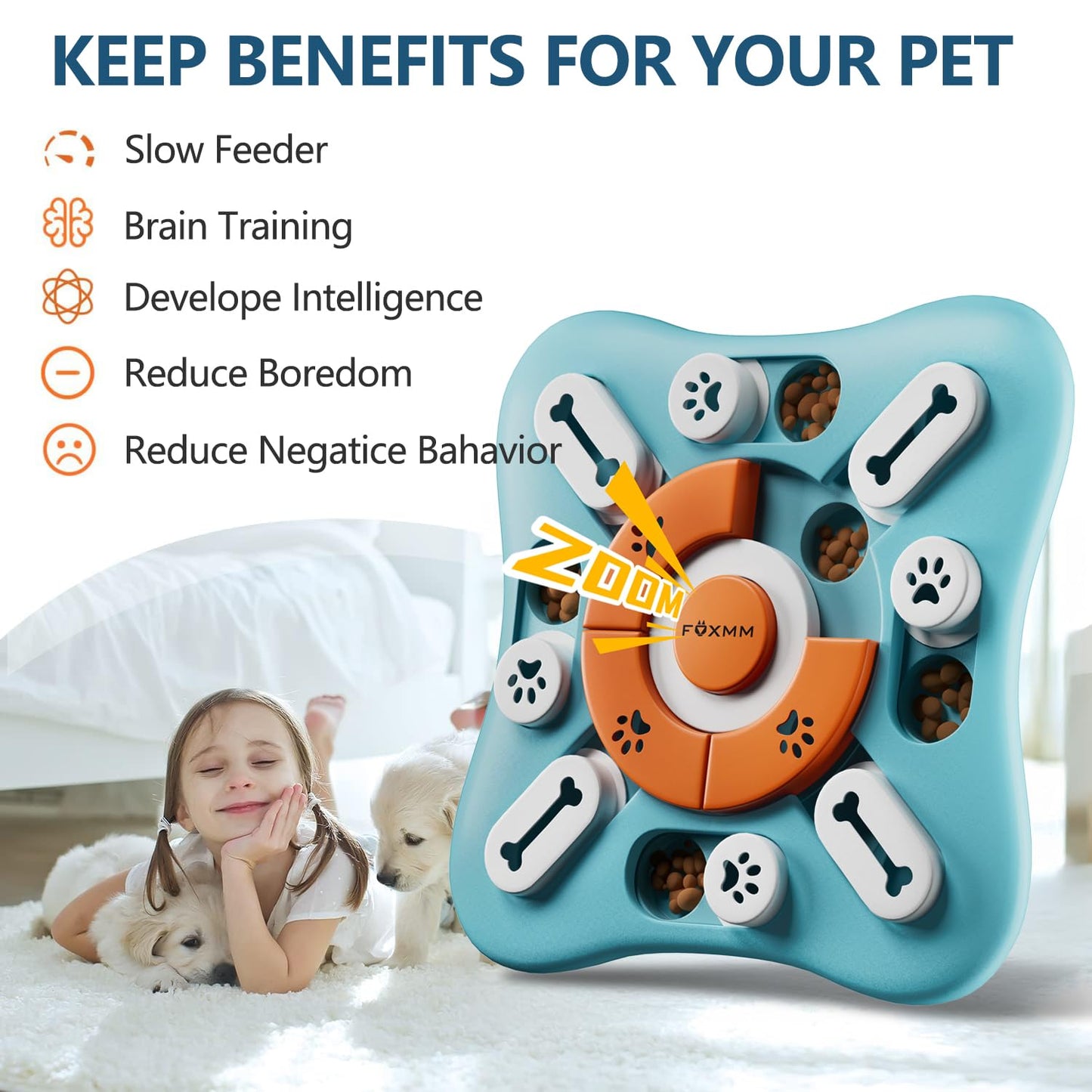 FOXMM Interactive Dog Treat Puzzle Toys for IQ. Chosen for real quality, fits naturally into modern