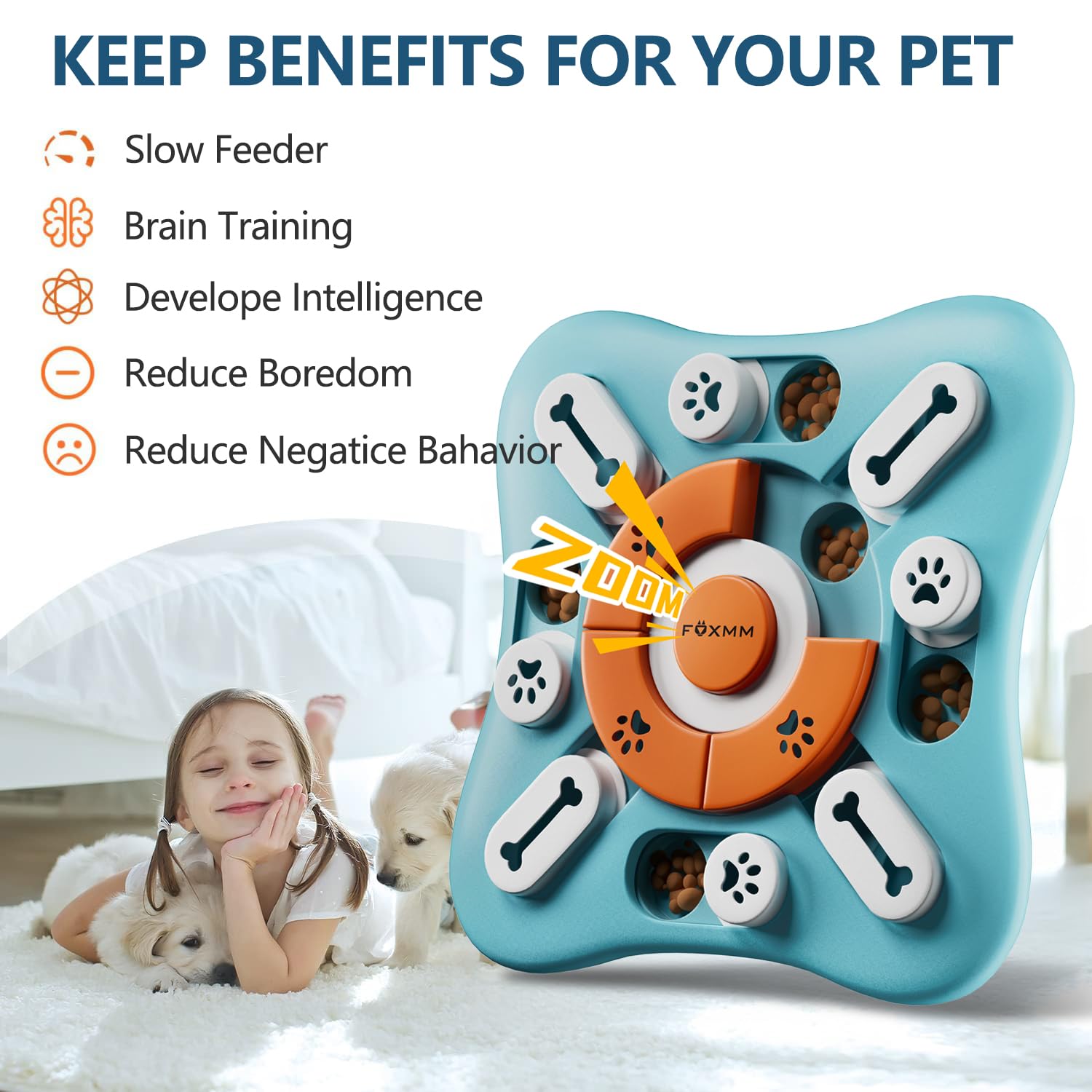 FOXMM Interactive Dog Treat Puzzle Toys for IQ. Chosen for real quality, fits naturally into modern