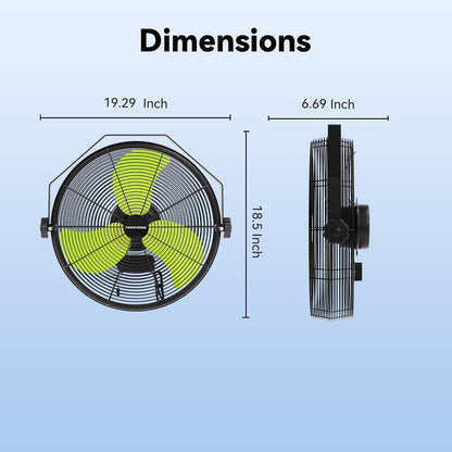 14 Inch Wall Fan Pro Series - Waterproof Motor High Velocity Wall Mount Fans for Commercial, Residential, Warehouse, Covered Patio, Shop, Garage, Barn 3 Speed 3000 CFM UL Safety Listed