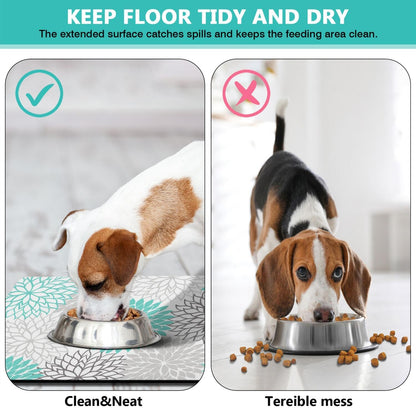 Pet Feeding Mat for Floors Waterproof Dog Mat for Food and Water Absorbent Quick Dry Non Slip mat for Cat Bowls