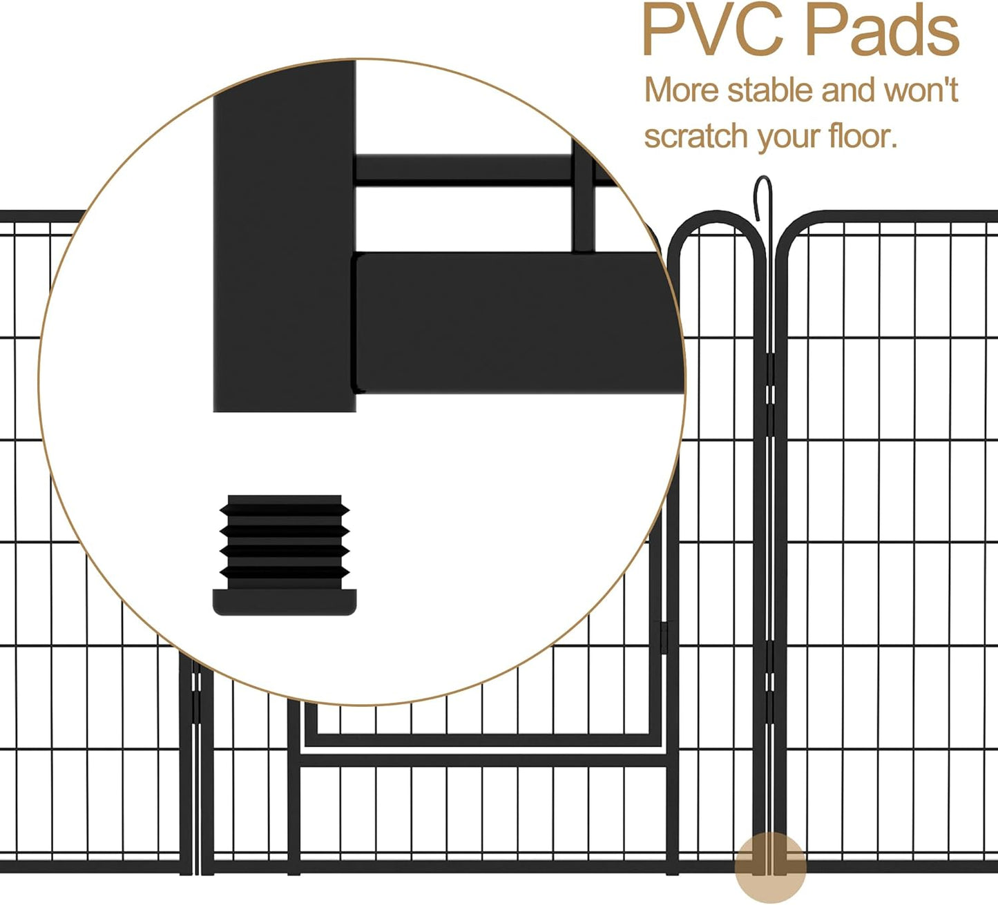 Dog Playpen, Outdoor Dog Fence, 16 Panels, 40" H Dog Pen for Large/Medium/Small Dogs, Heavy Duty Metal Pet Fence with Gate, Portable Dog Fence for RV Camping and Yard (Black)