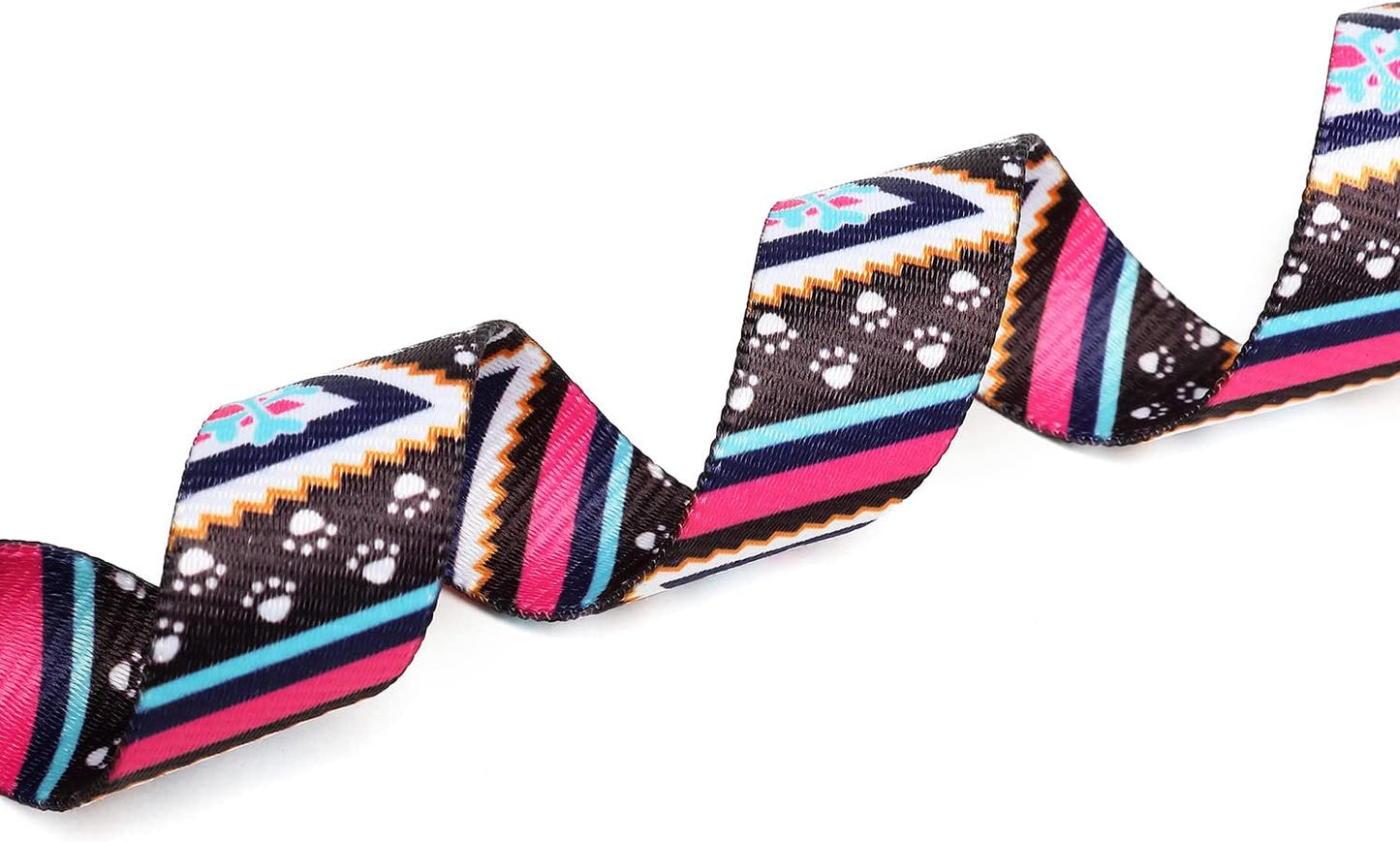 Mercano Adjustable Dog Collar - Special Design Patterns, Soft Nylon Comfortable Durable Pet Collar for Small Medium Large Dogs (S, Ethnic Pink)