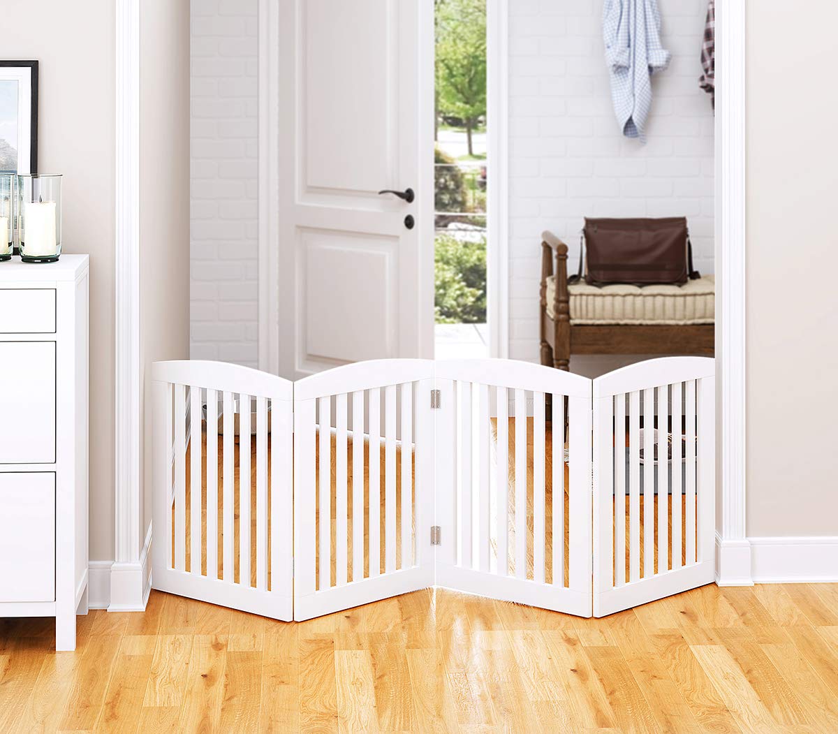 PAWLAND Wooden Freestanding Foldable Pet Gate for Dog. Chosen for real quality, fits naturally into