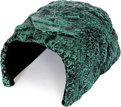 Reptile and Amphibians Rock Hide Cave - Climbing and Hiding Spots, Terrarium & Aquarium Decor, Perfect for Bearded Dragons,Lizards,Snakes,Turtles,Geckos,Frogs,Small Animals - Large Size