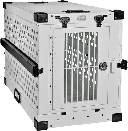 Heavy Duty Fully Collapsible Powder-Coated Aluminum Dog Crate - Medium (White)