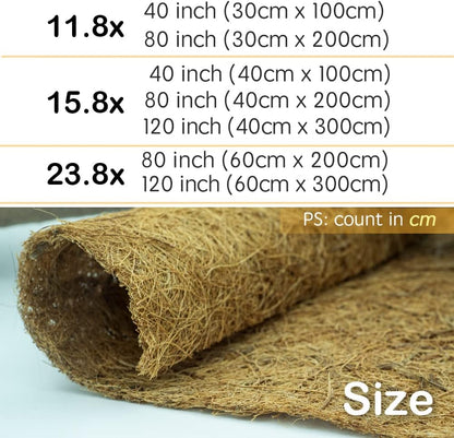 Coco Coir Liner, Yarrdfir 16x120 inch Natural Coconut Liners for planters Flower Basket, Natural Coconut Fiber mat, Garden Decoration, Animal pet pad, Reptile Carpet, Snow Mat