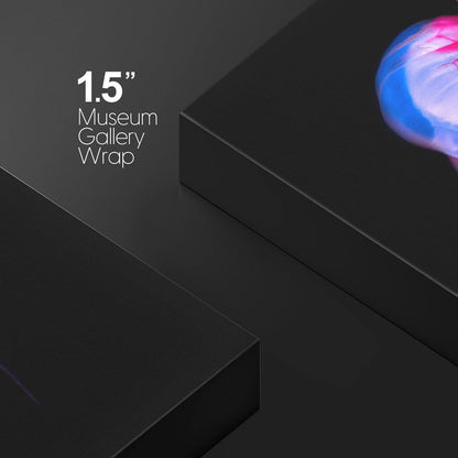 wall26 Canvas Print Wall Art Vibrant Purple Pink Jellyish Dark Ocean Nature Animals Photography Realism Rustic Scenic Landscape Wilderness Earth Colorful for Living Room, Bedroom, Office - 24"x36"