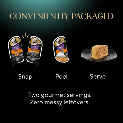 Sheba Perfect Portions Wet Cat Food Pate Savory Chicken Entree and Roasted Turkey Entree Variety Pack, 2.6 oz. Twin Pack Trays (12 Count, 24 Servings) (Pack of 2)