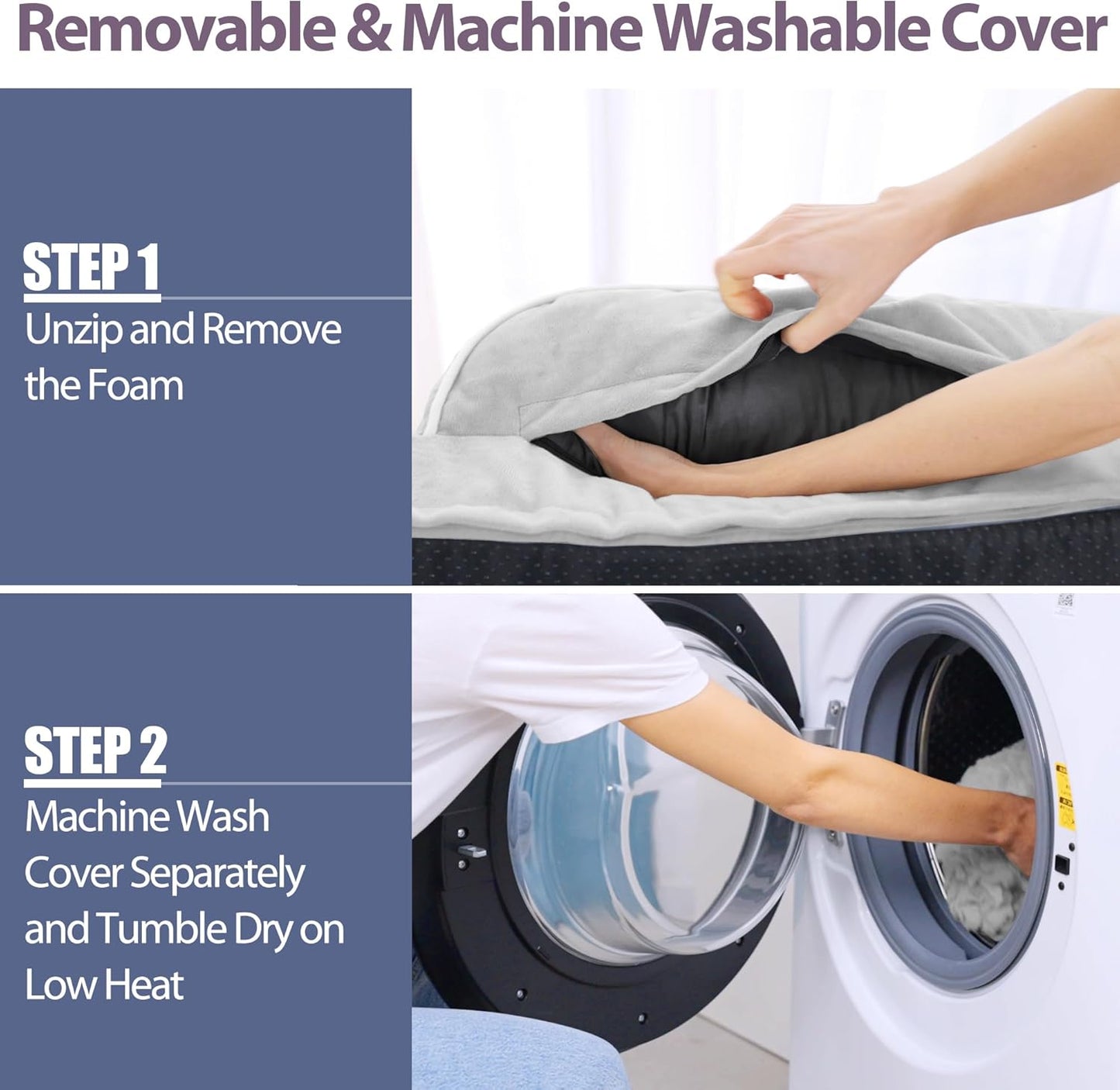 Orthopedic Dog Beds for Extra Large Dogs, Waterproof Dog Beds XLarge, Memory Foam Dogs Couch Beds with Comfy Bolster, Removable Washable Cover and Nonskid Bottom (X-Large,Grey White)