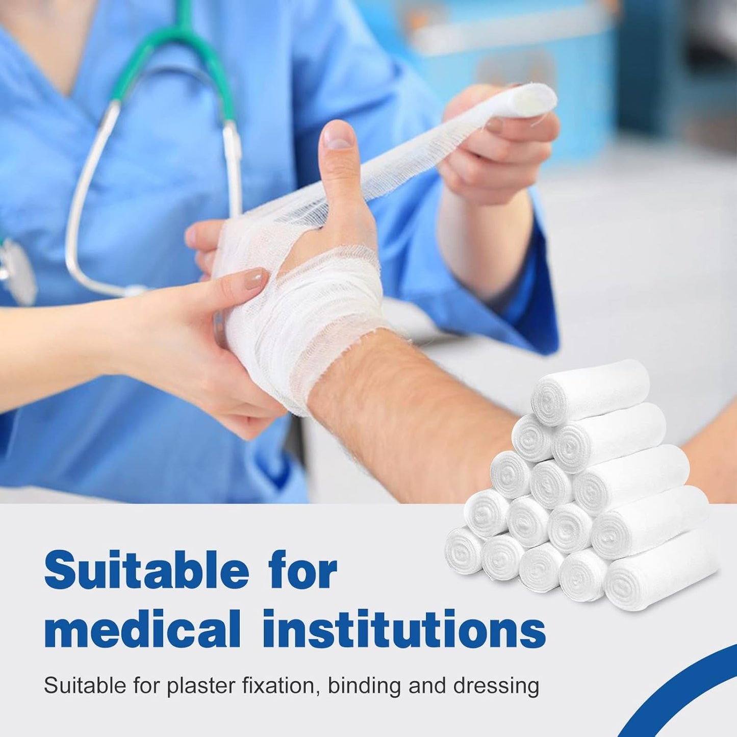 AZEN 90 Pack Gauze Rolls Bandages, 4 in x 4.1 Yards, Premium Medical Supplies & First Aid Supplies, Bandage Wrap Vet Wrap, Mummy Wraps (3 Boxes x 30 Rolls)