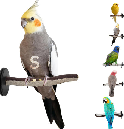 Superoost Manzanita Pumice Pedicure Perch- Easy to Install Bird Cage Accessories for Healthy Feet, Nails and Beak - Natural Bird Perches Imitates Birds' Life in The Wild - S 8"