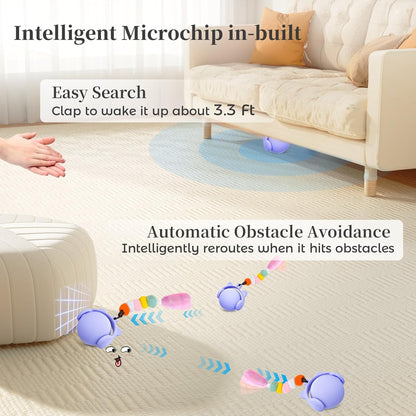 ORSDA Cat Toys for Indoor Cats, New Intelligent Voice Timing Touch Control Cats Ball, Simulate Mouse Sound Kitten Toy, Automatic Interactive Moving Cat Toy for All Ages