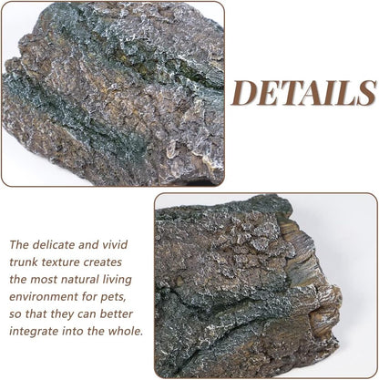 fazhongfa Reptile Hide Tree Trunk Lizard Snake Gecko Axolotl Spider Turtles Bearded Dragon Tank Accessories Large Hollow Log for Aquarium or Fish Tank Resin Wood Decorations Ornament