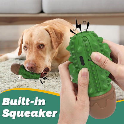 Dog Chew Toys Toothbrush Stick Teeth Cleaning Brush Dental for Medium Large Dog, Puppy Christmas,Easter Birthday Gifts,Outdoor Dog Squeaky Toys for Aggressive Chewers Tough Toys Interactive