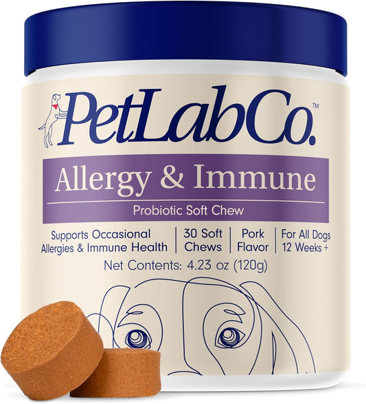 PetLab Co. Allergy & Immune Probiotics for Dogs, Support Seasonal Allergies, Gut & Digestive Health