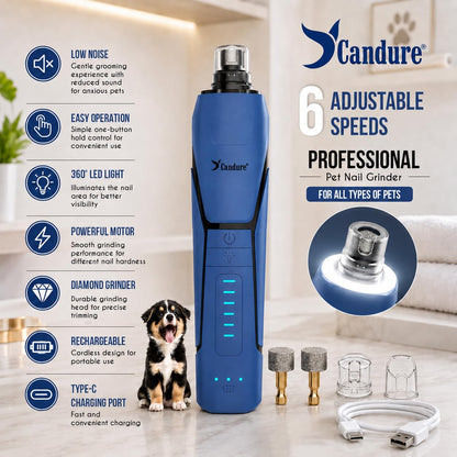 Candure Whisper Quiet Dog Nail Grinder with 360 Degree. Chosen for real quality, fits naturally