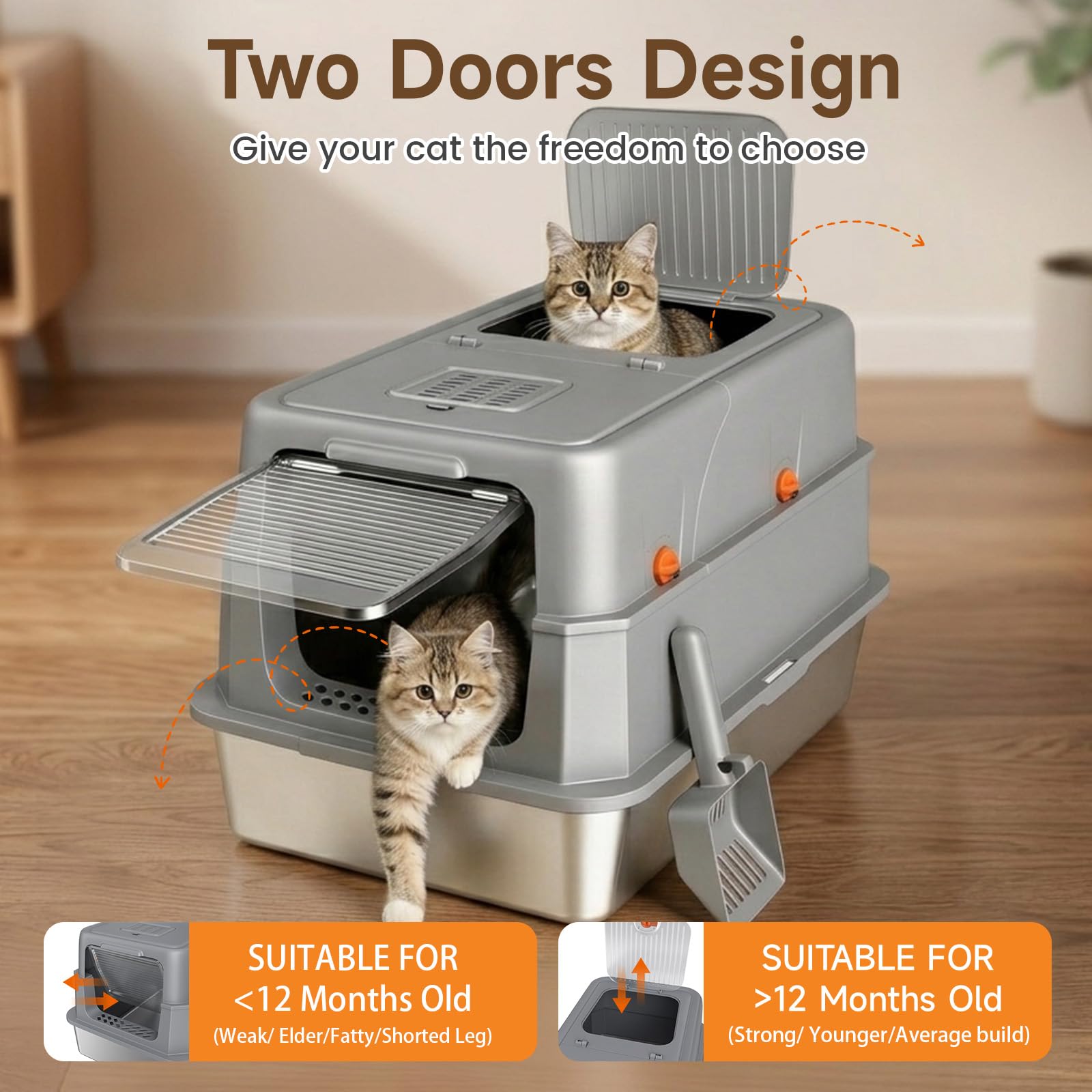 Enclosed Stainless Steel Litter Box. Chosen for real quality, fits naturally into modern pet homes.