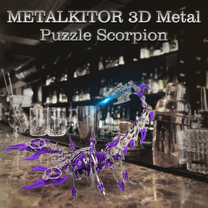 Scorpion 3D Metal Puzzles Kits for Adults Teens – 454 Pcs – Mechanical Assembly Models – 4 Hours to Build – Ideal for Gifts and Decorations (Purple)